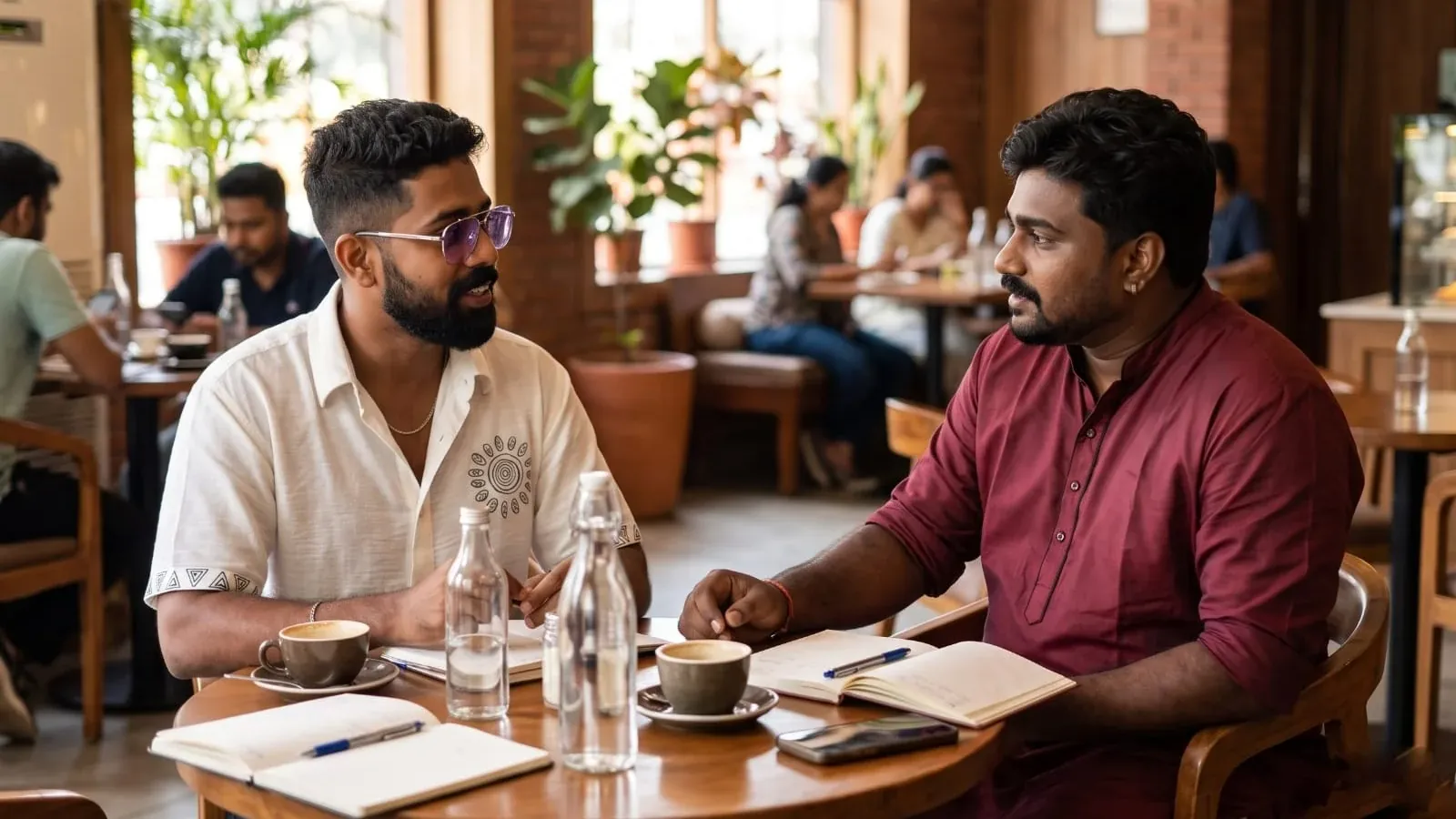 Futurum Works founders discussing digital marketing and SEO strategy for a startup client